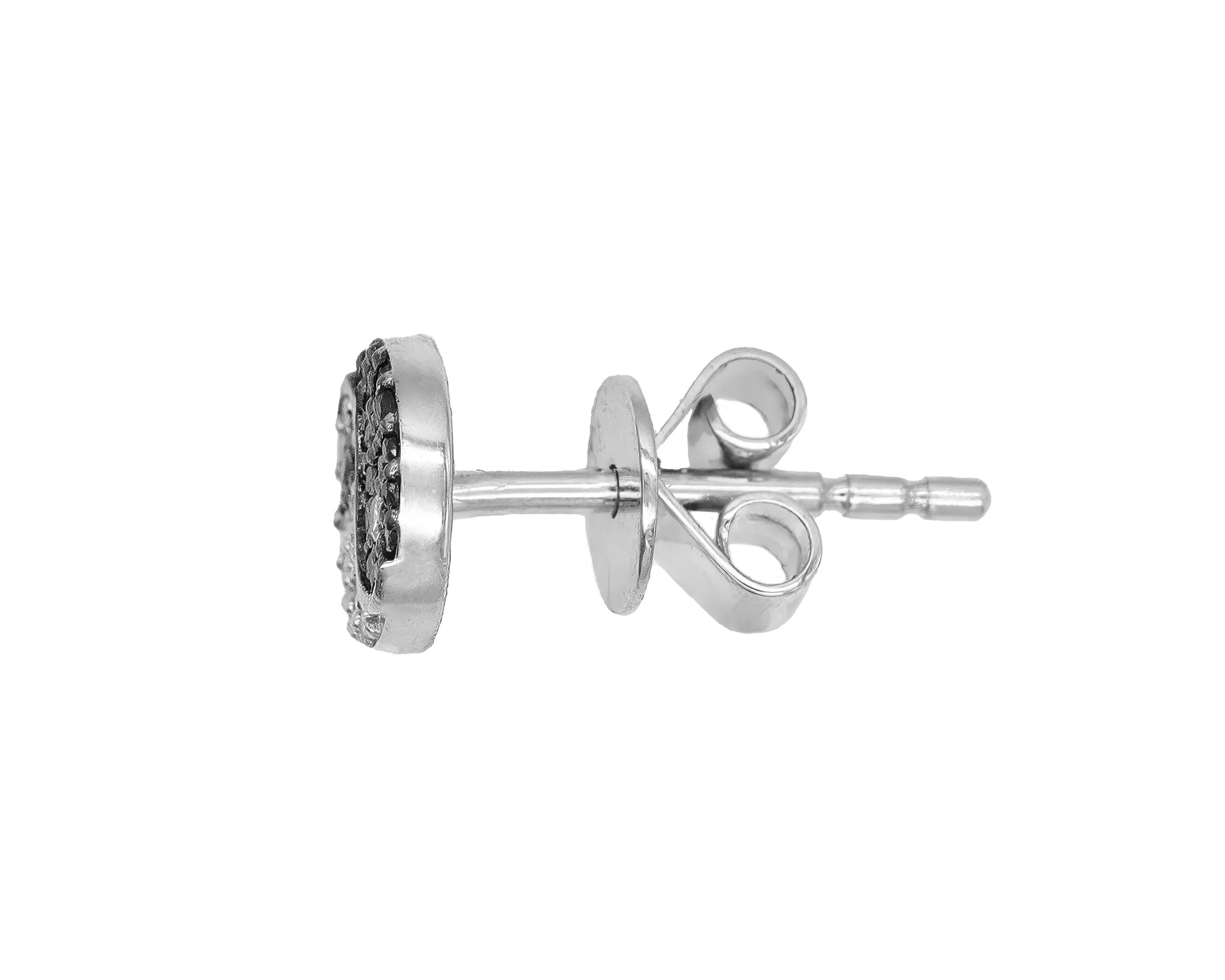 14k White Gold Black Diamond Yin/Yang Earrings