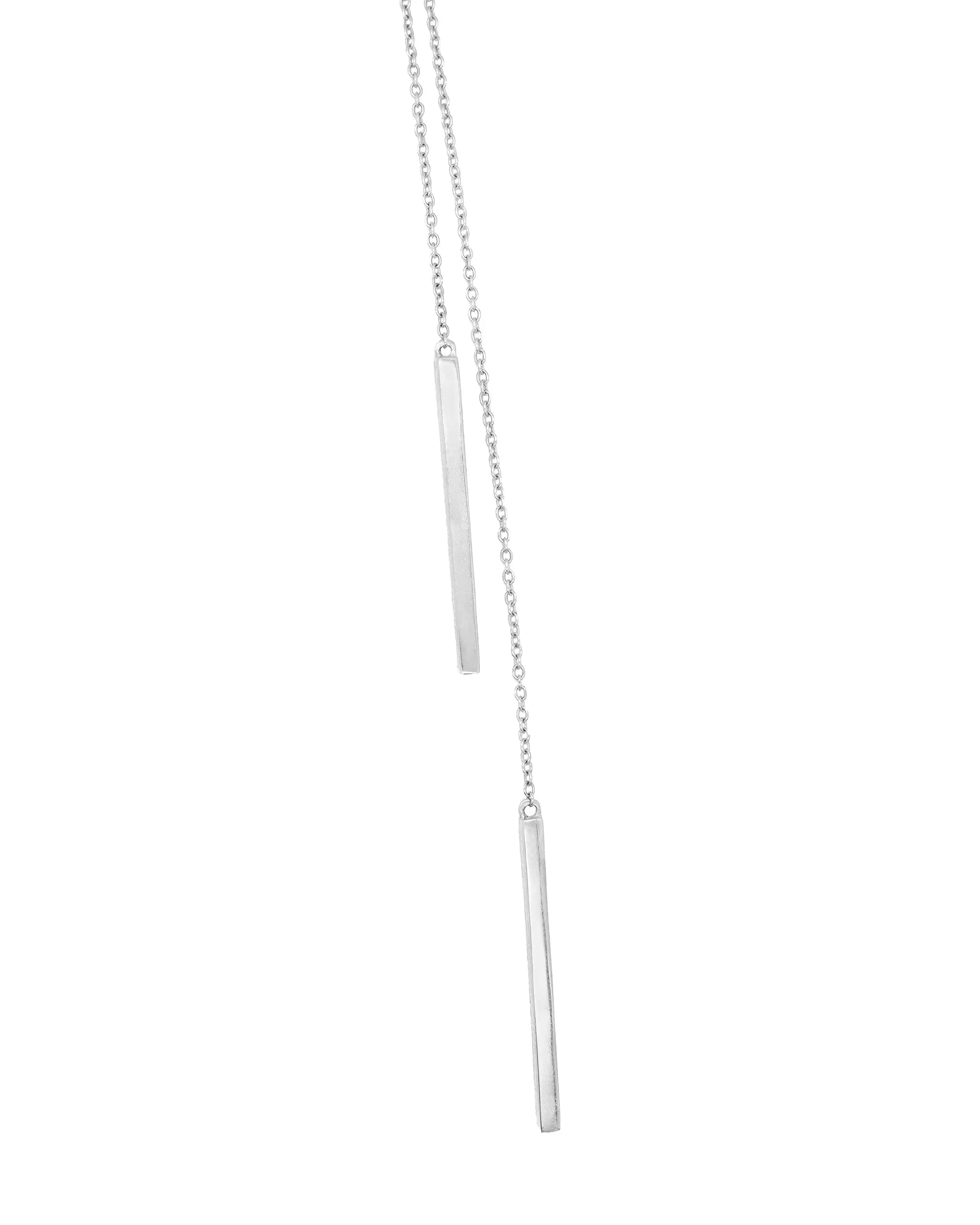 14k White Gold Diamond Lariat Necklace