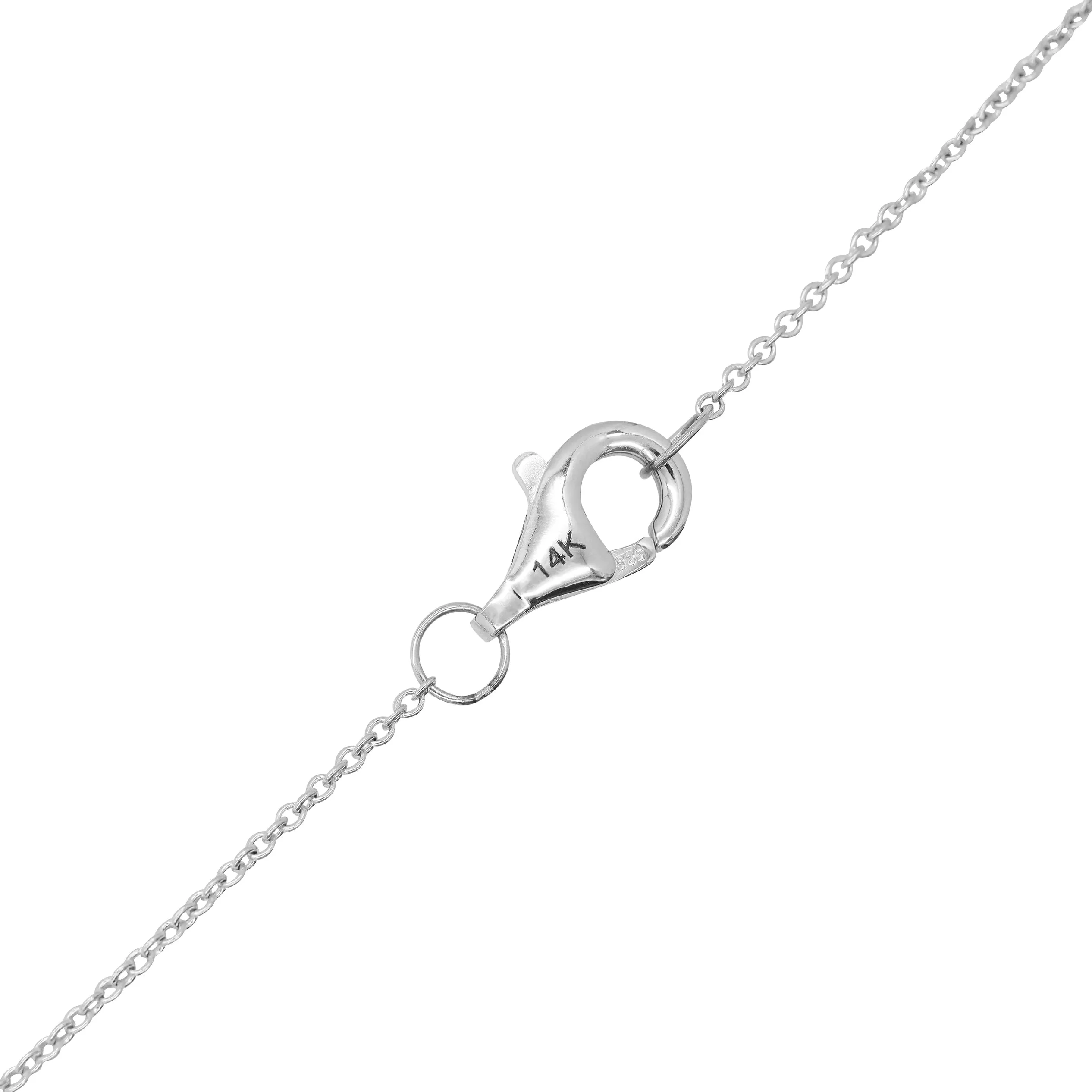 14k White Gold Diamond Mom Necklace