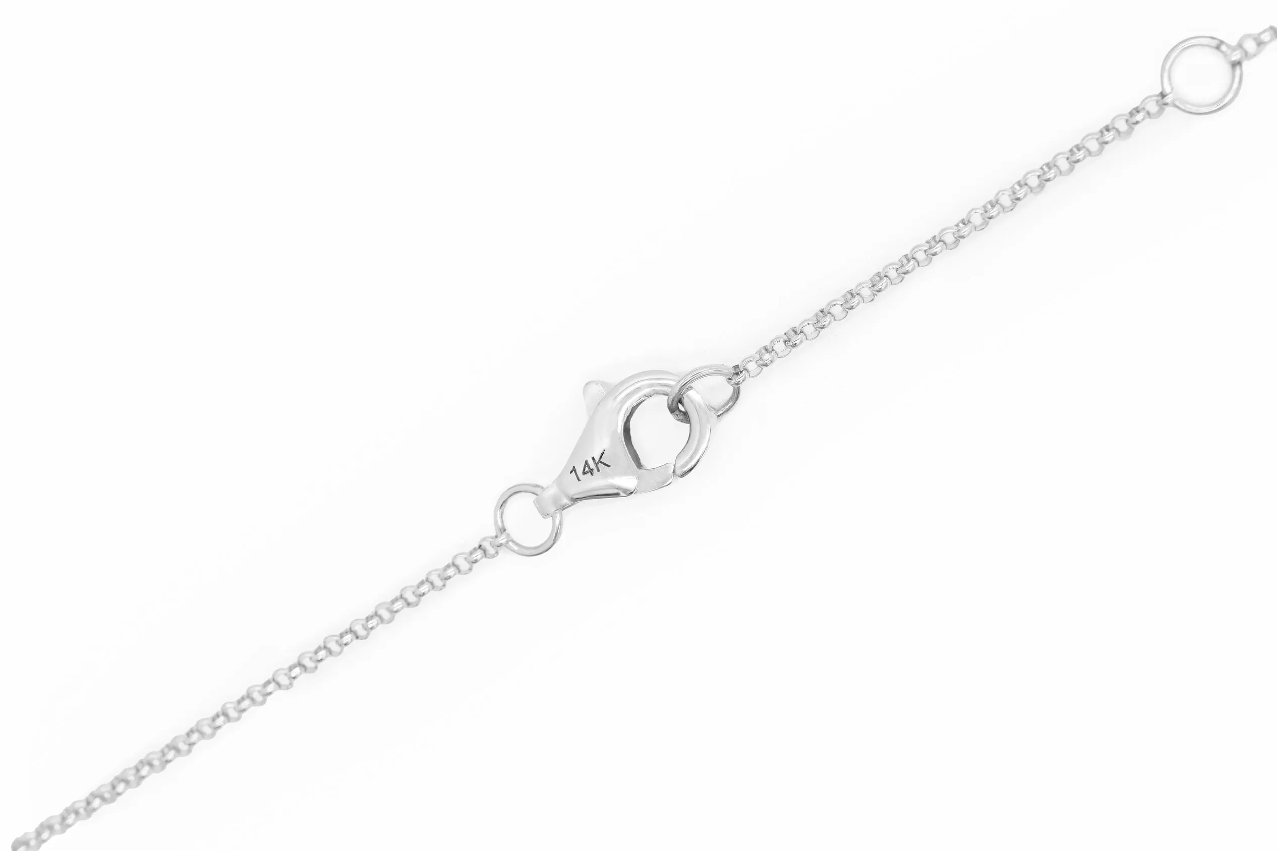 14k White Gold Diamond Mom Necklace