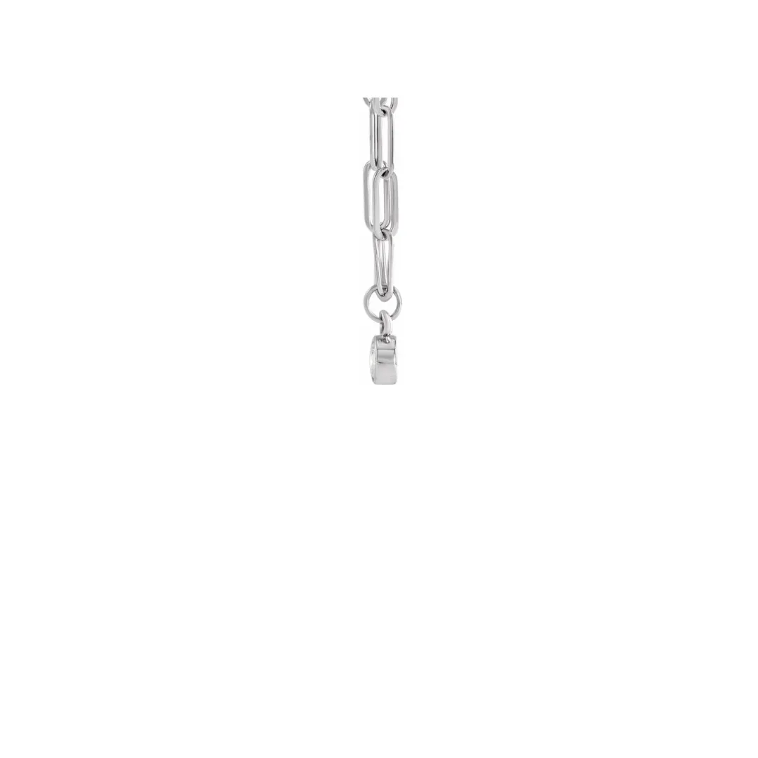 14k White Gold Diamond Paperclip Chain Necklace