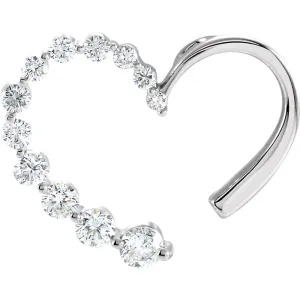 14k White Gold Journey Diamond Heart Pendant