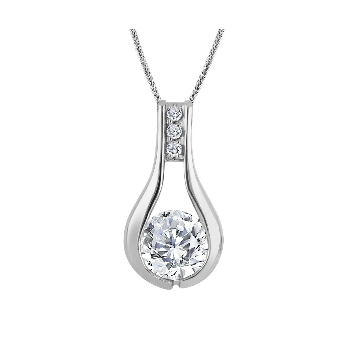 14K White Gold Lab Grown Diamond Necklace