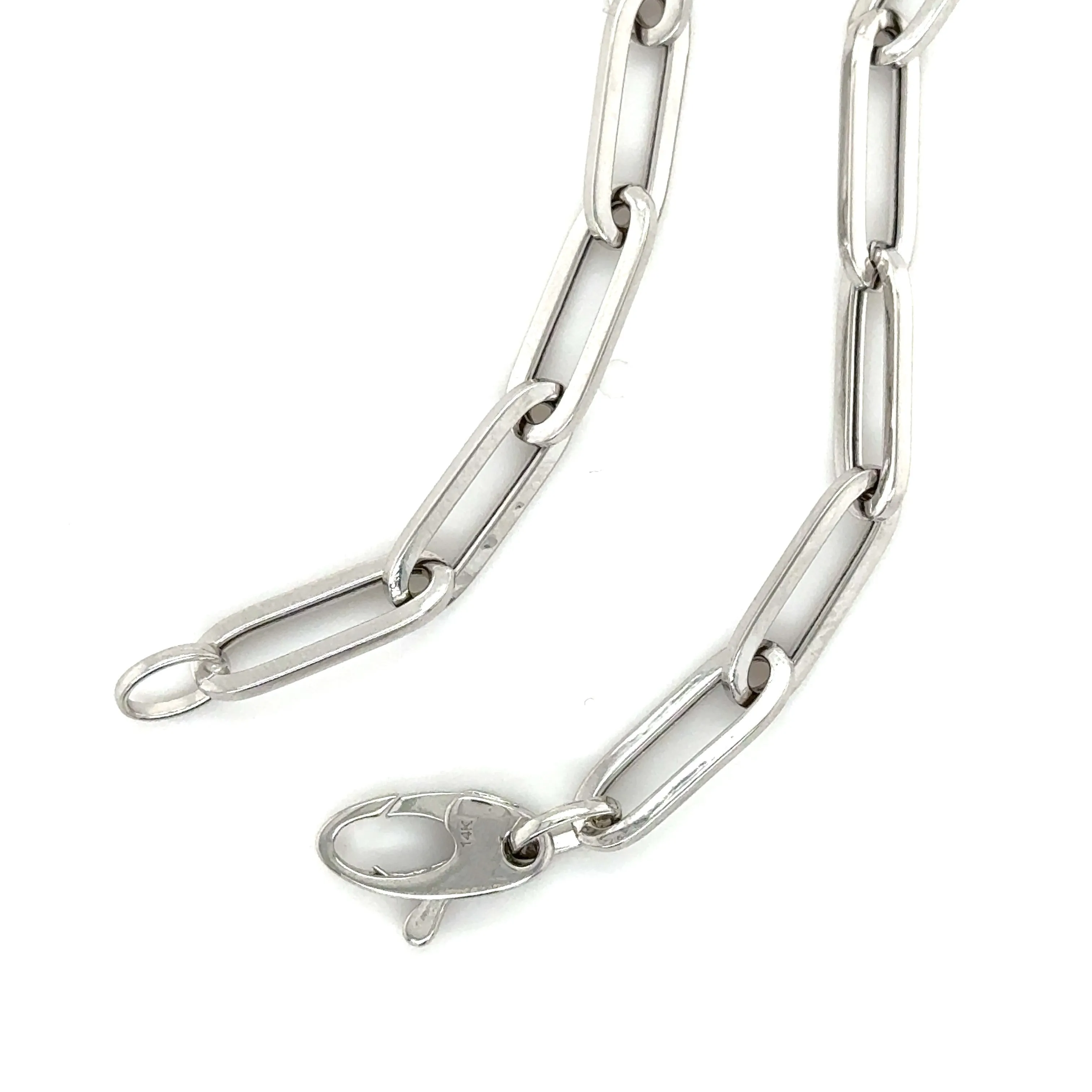 14K White Gold Paperclip necklace
