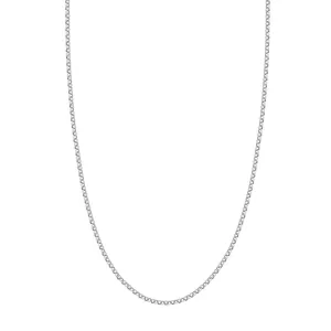 14K White Gold Round Rolo Necklace