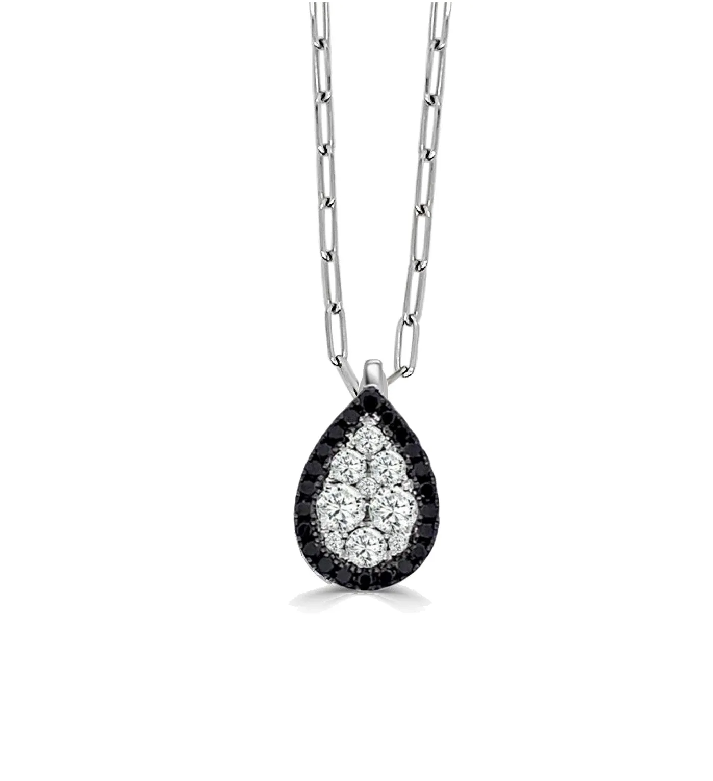 14K White Natural Diamond 18 inch Necklace