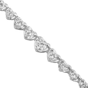 14K White Solid Gold Womens Diamond Necklace 4.90 Ctw