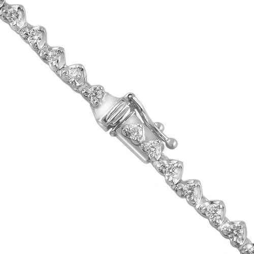 14K White Solid Gold Womens Diamond Necklace 4.90 Ctw