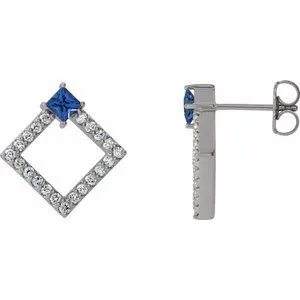 14K White Tanzanite & 1/3 CTW Diamond Earrings
