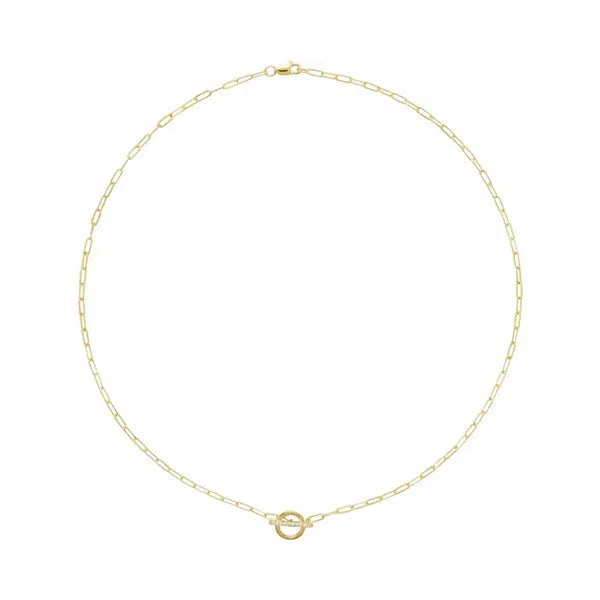 14K Yellow .04 CTW Natural Diamond Toggle 16” Necklace