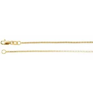 14K Yellow 1 mm Box 7" Chain