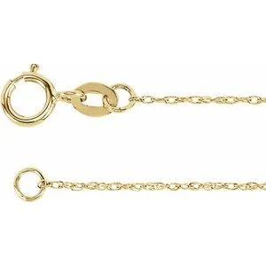 14K Yellow 1 mm Solid Rope 7" Chain