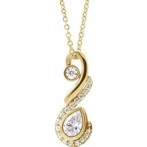 14K Yellow 1/2 CTW Diamond Freeform Necklace