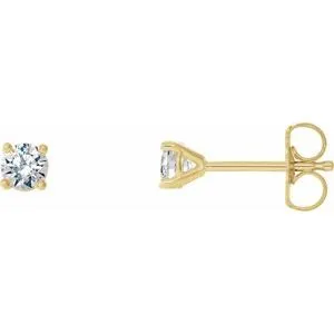14K Yellow 1/4 CTW Diamond 4-Prong Cocktail-Style Earrings