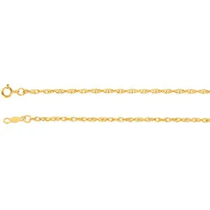 14K Yellow 1.5 mm Rope 7" Bracelet