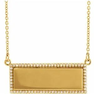 14K Yellow 1/6 CTW Diamond Bar 18" Necklace