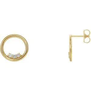 14K Yellow 1/6 CTW Diamond Circle Earrings