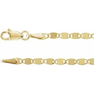 14K Yellow 2.7 mm Mirror 7 1/2" Chain