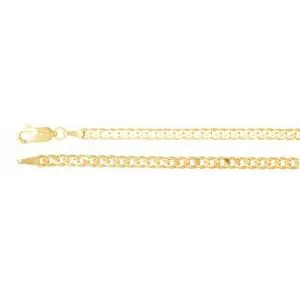 14K Yellow 3 mm Solid Curb 7" Chain