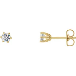 14K Yellow 3.2 mm I1 1/4 CTW Diamond 6-Prong Wire Basket Earrings