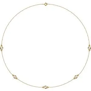 14K Yellow 3/4 CTW Lab-Grown Diamond 5-Station 18" Necklace