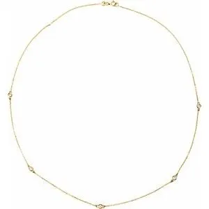 14K Yellow 3/4 CTW Natural Diamond 5-Station 18" Necklace