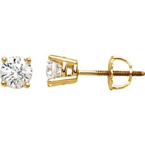 14K Yellow 3.4 mm=1/3 CTW Diamond Earrings