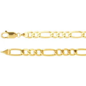 14K Yellow 5.5 mm Figaro 7" Bracelet