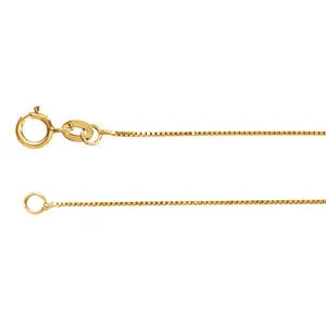 14K Yellow .55 mm Solid Box 7" Chain