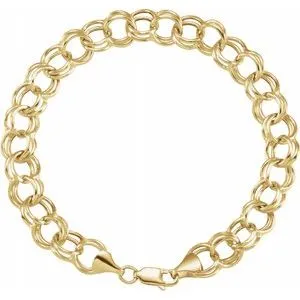 14K Yellow 5.7 mm Double Link Charm 7.25" Bracelet