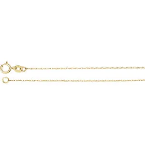 14K Yellow .75 mm Solid Rope 7" Chain
