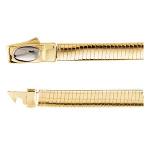 14K Yellow & White 4 mm Two-Tone Reversible Omega 7" Chain