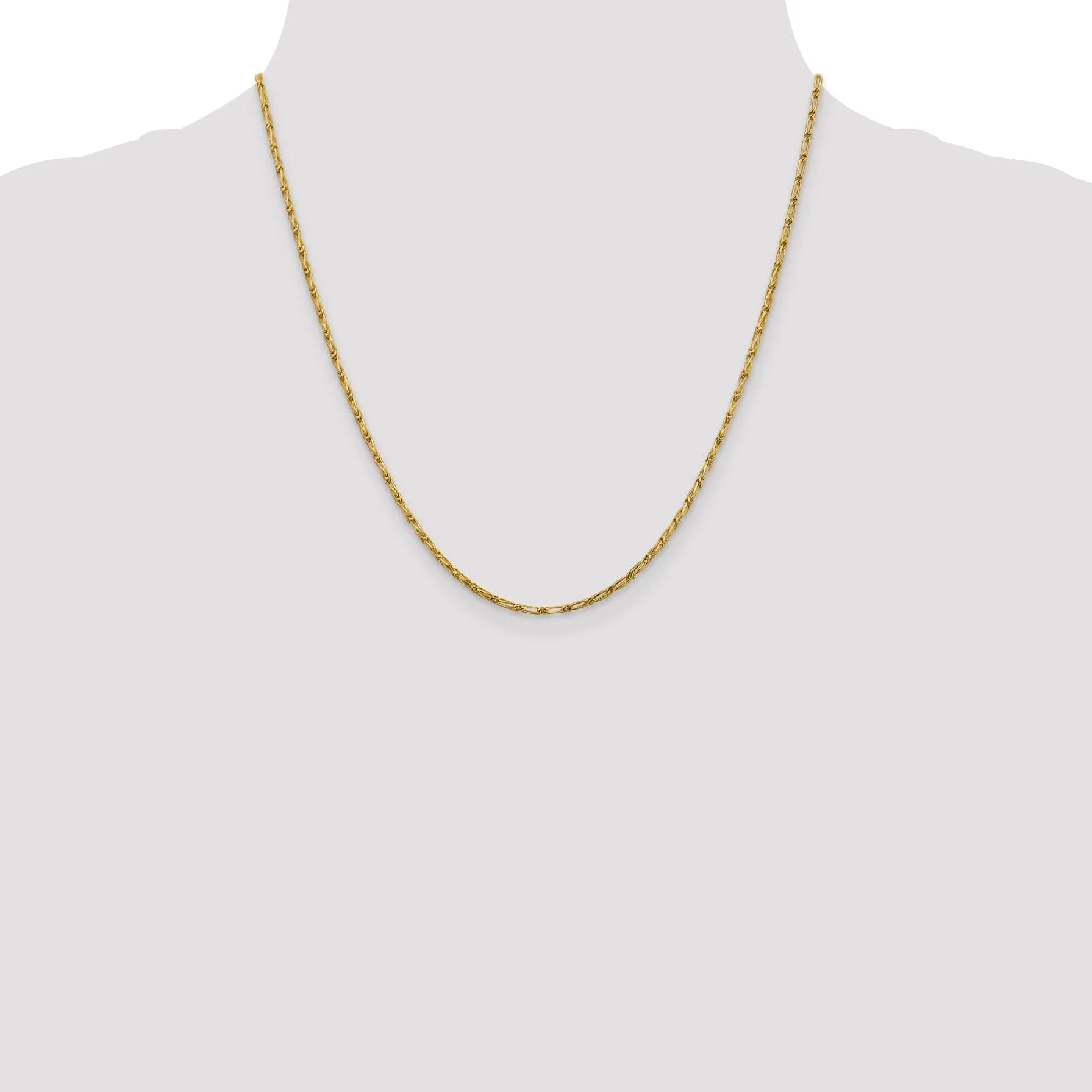 14k Yellow Gold 1.6 m DC Open Link Franco Chain