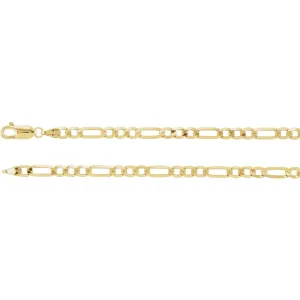 14k Yellow Gold 4mm Figaro 8" Chain