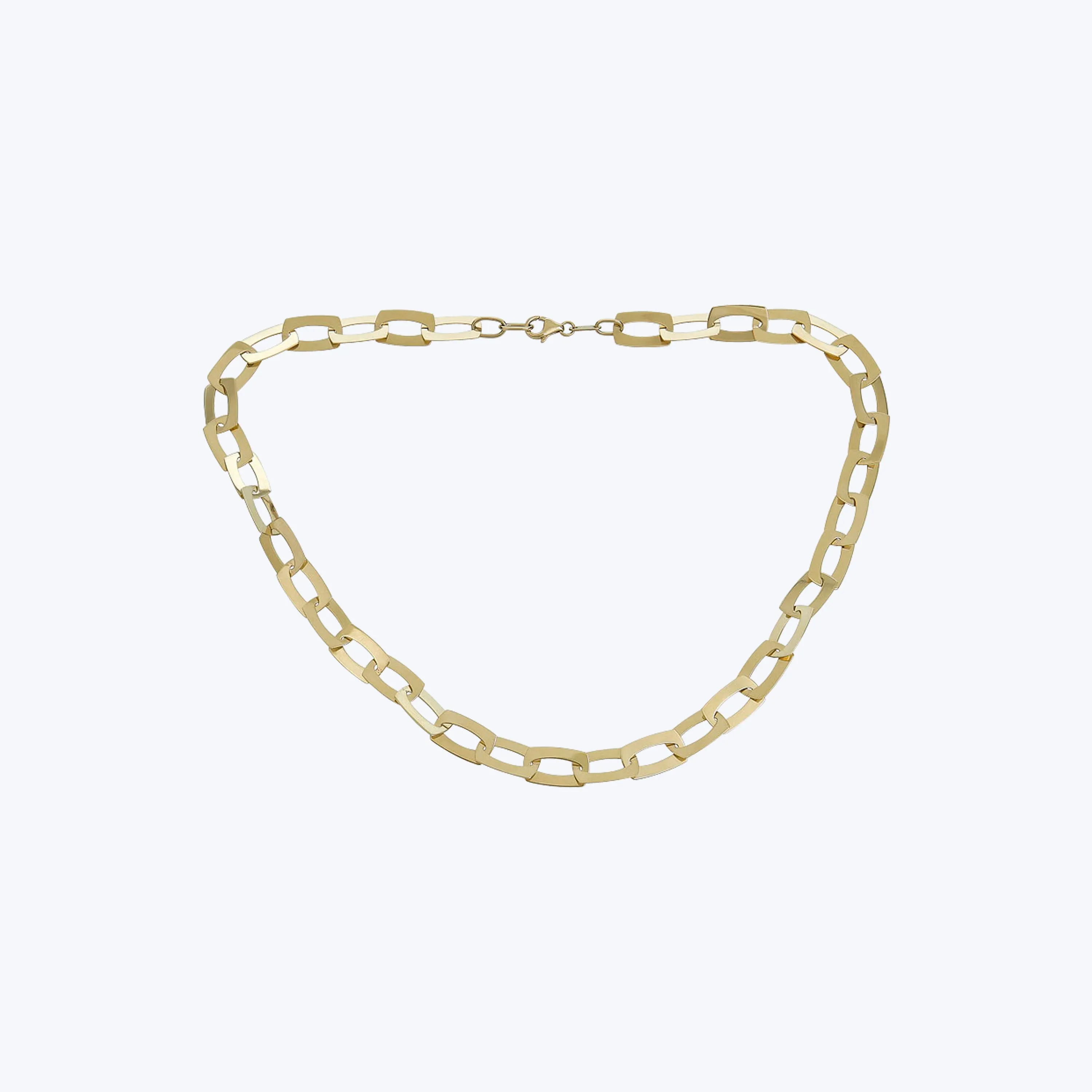14K Yellow Gold Flat #3 Link Necklace