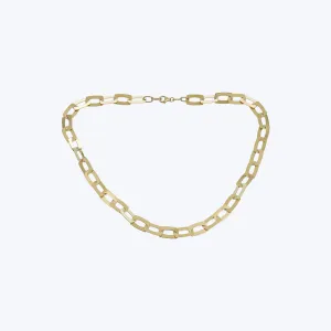 14K Yellow Gold Flat #3 Link Necklace
