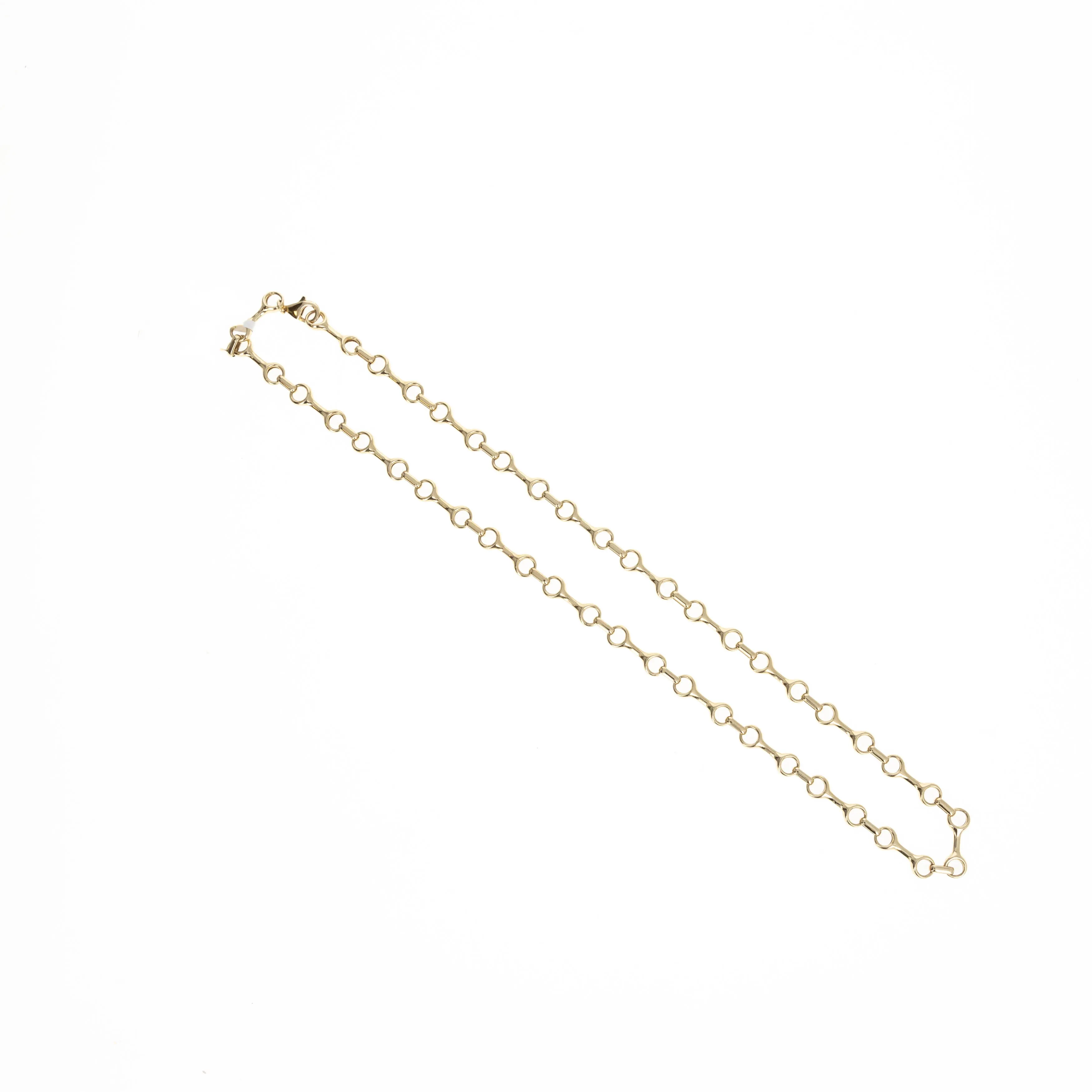 14K Yellow Gold Horsebit Link Chain Necklace