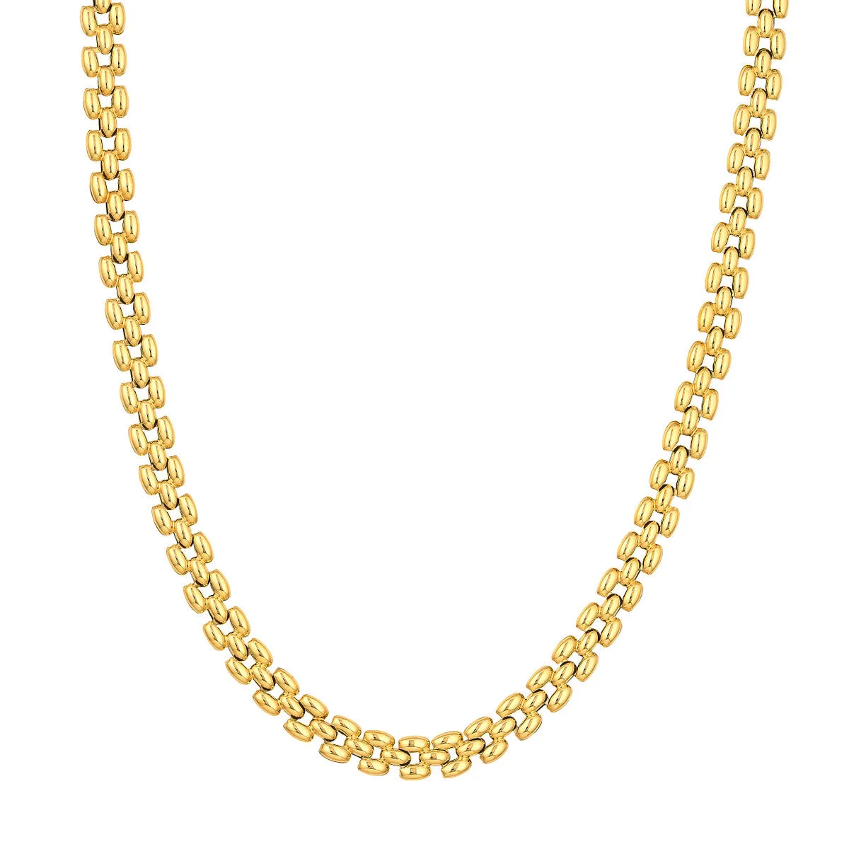 14k Yellow Gold Square Link Necklace
