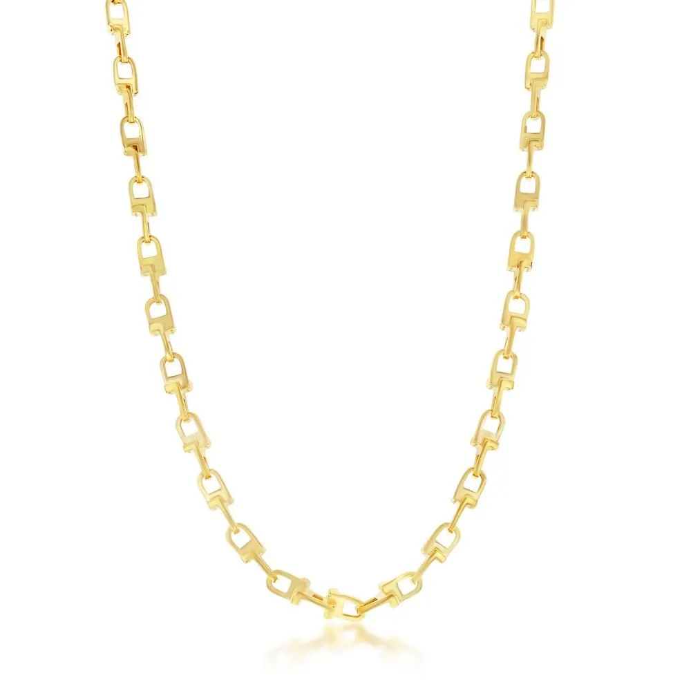 14K Yellow Gold U-Link Design Necklace