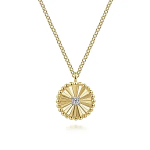 14K Yellow Natural Diamond 17.5 inch Necklace