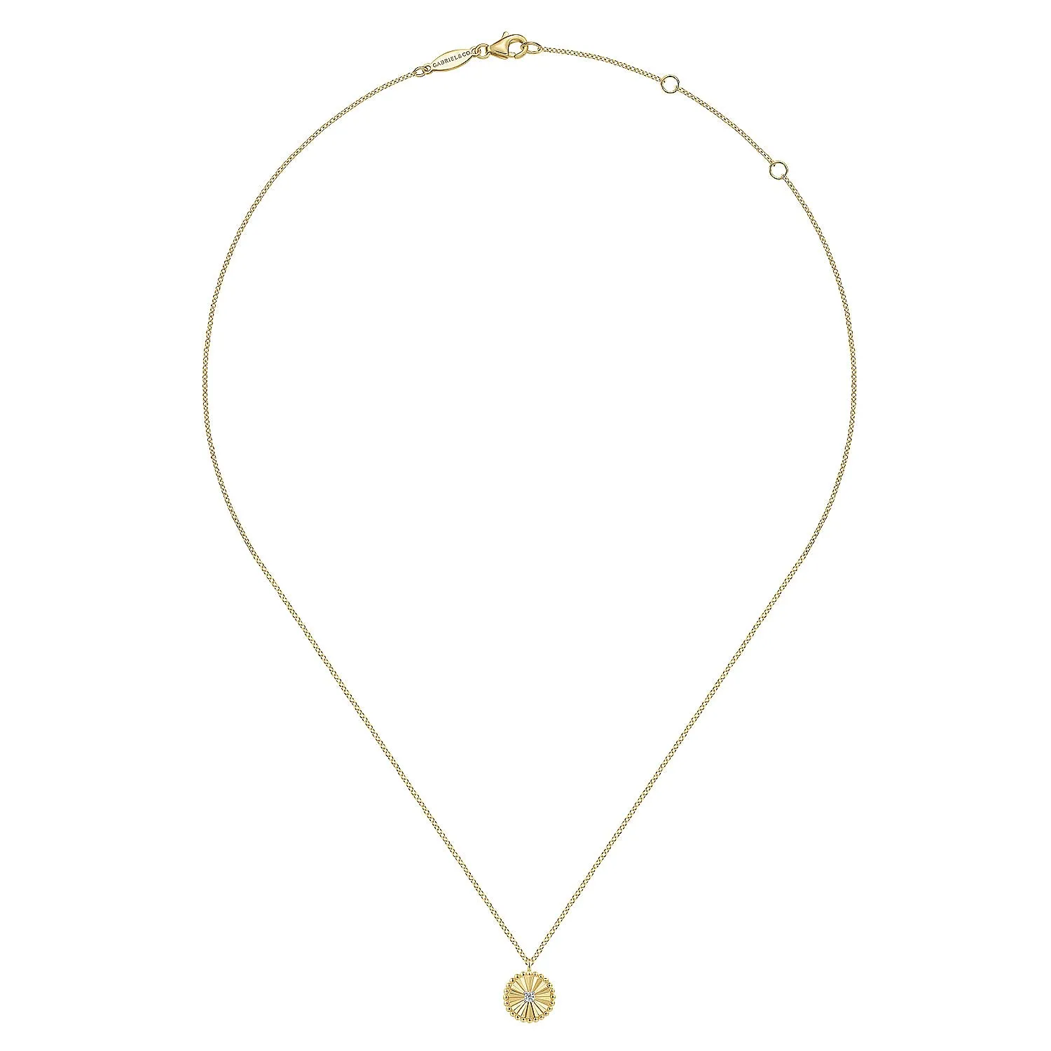 14K Yellow Natural Diamond 17.5 inch Necklace
