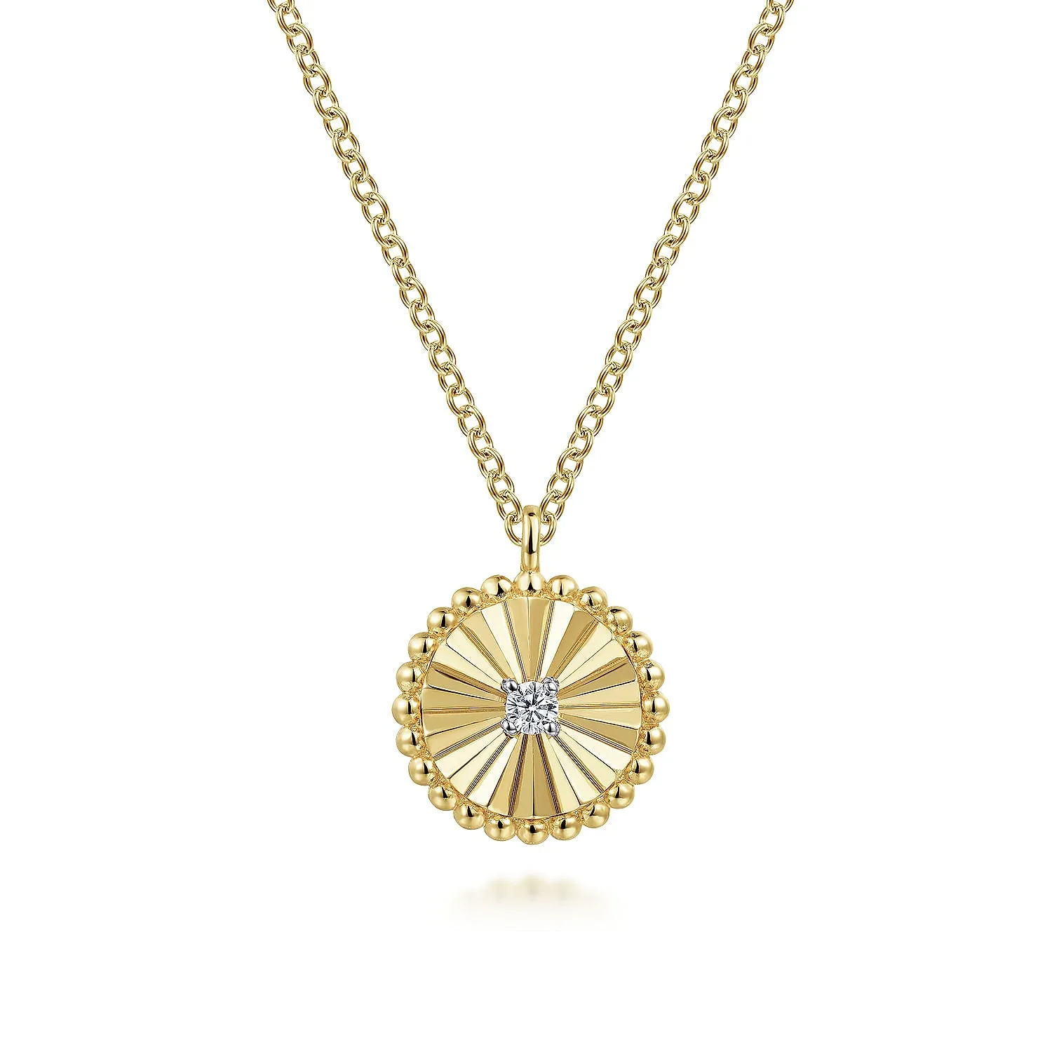 14K Yellow Natural Diamond 17.5 inch Necklace