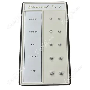 14KT DIAMOND SOLITAIRE EARRINGS