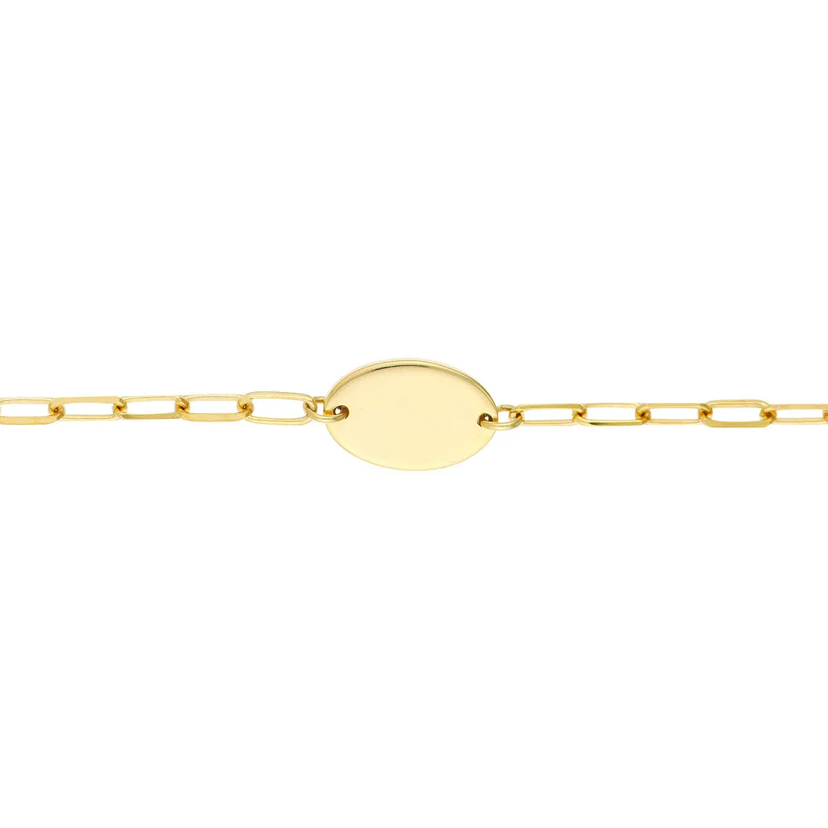 14kt Yellow Gold Children's Engravable Oval bracelet