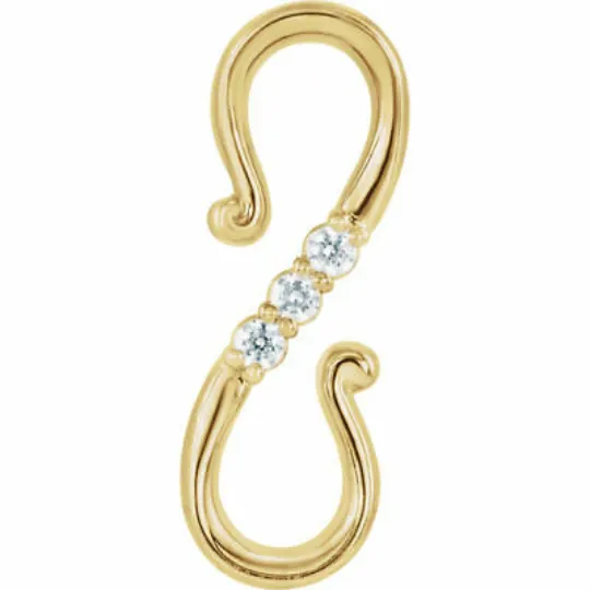 14KT Yellow Gold Diamond S-Hook Extender Clasp