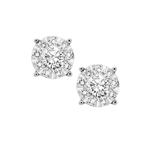 14KTW Uno Clusterhead Basics Earrings 5/8 Ctw