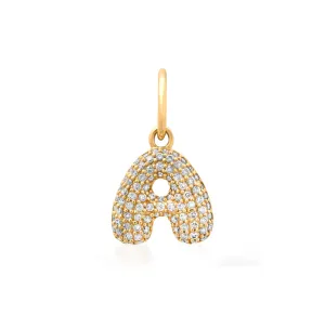 14KY Pave Puffy Letter