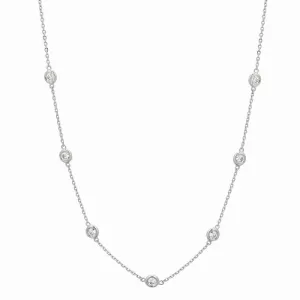 15 POINTER DIAMOND HALF WAY AROUND NECKLACE 14K GOLD (1 CTW)