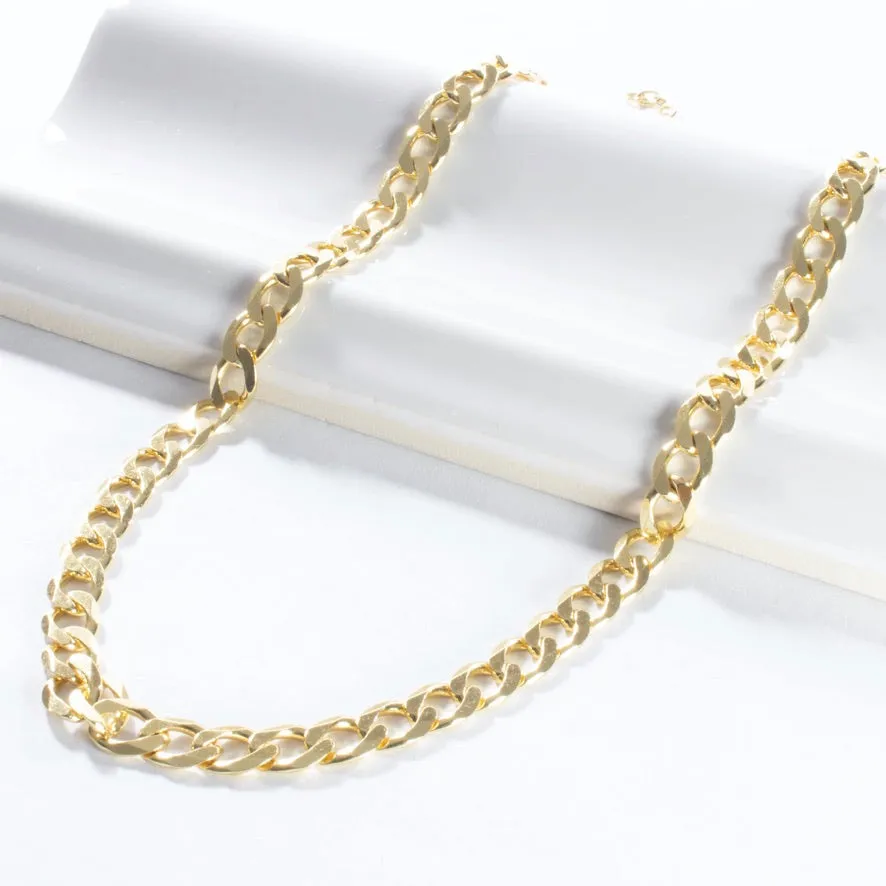 150 Flat Curb Chain Choker - Gold or Silver