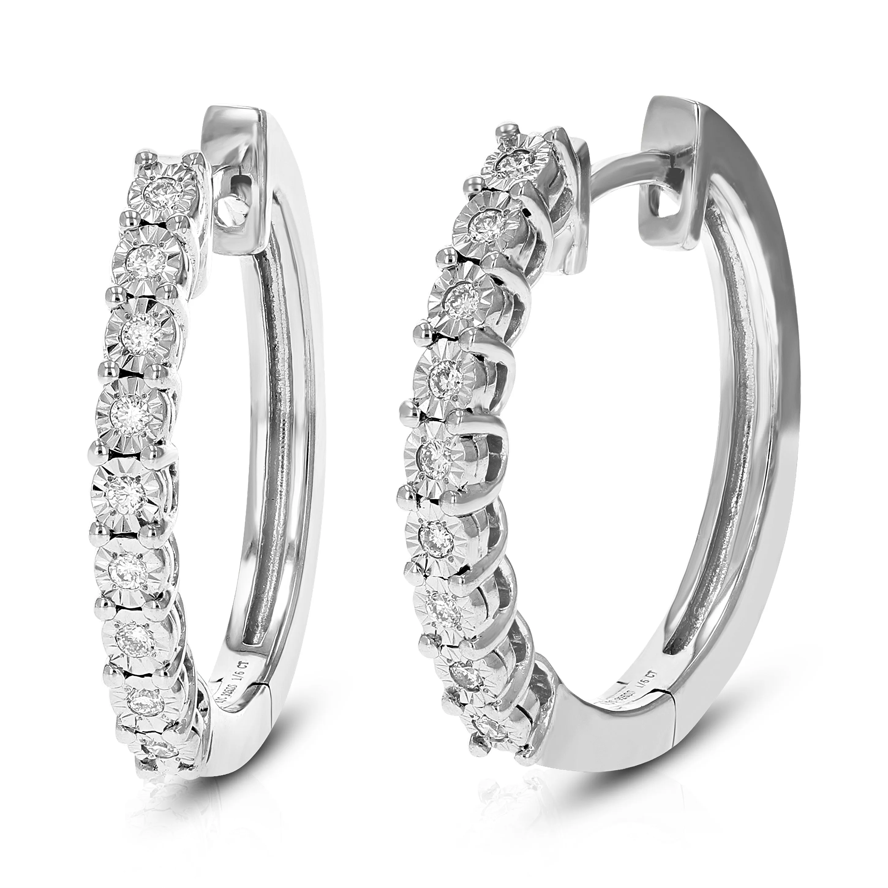 1/6 cttw Lab Grown Diamond Hoop Earrings in Sterling Silver